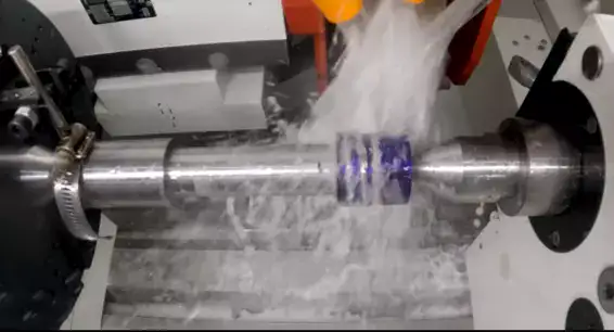 Grinding machine in action