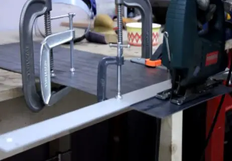 Cutting aluminum sheet with proper clamps