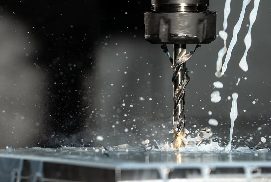 An image depicting the interplay between modern CNC machining and cybersecurity in shaping the manufacturing industry